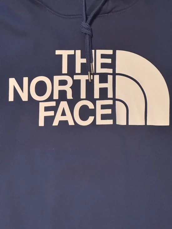 The North Face Hoodie Mens XXL Navy Sweatshirt Long Sleeve Hooded Big Logo - Picture 2 of 10
